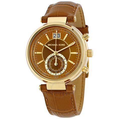 Michael Kors Sawyer Amber Sunray Dial Ladies Watch MK2424